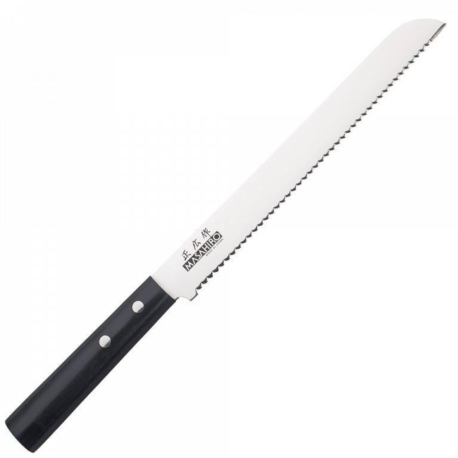 Masahiro Sankei Bread - Nóż do chleba ząbkowany, ostrze 21 cm, czarny