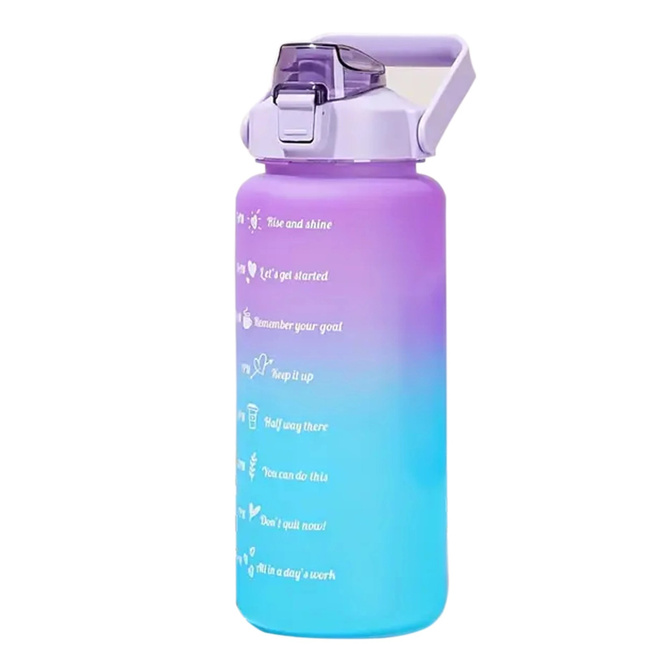 Butelka motywacyjna Extralink BUT-992 na wodę, 2000 ml, fioletowo błękitna