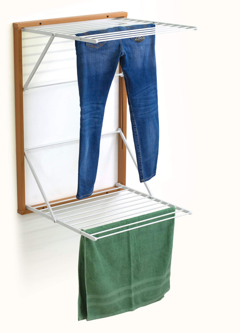 Arredamenti Koral Naścienna suszarka na pranie - 98 x 69 cm, Brązowy