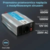 Przetwornica napięcia Extralink OPIM-600W, 12 V na 230 V, USB-A i USB-C