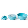 Amuse 3 miski z pokrywkami błękitne