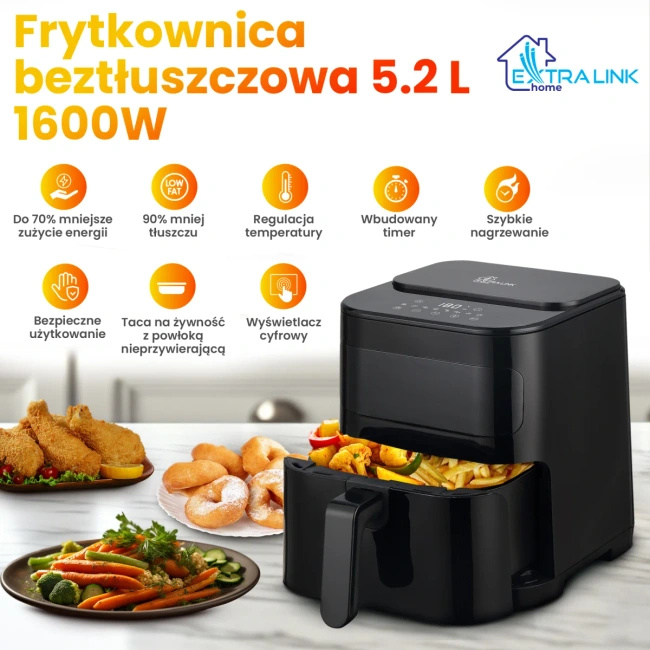 Extralink Home SJ-520 5.2L EU | Frytkownica | 5.2L