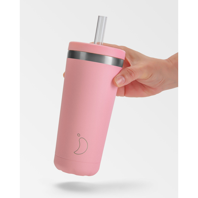 Termiczny kubek ze słomką Chillys | 500ml | Pastelowy róż Original - Chillys Bottles