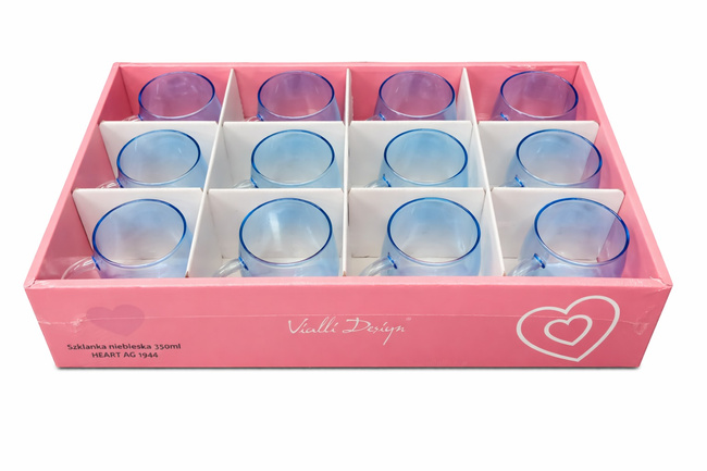 Szklanka 350ml Heart AG - Vialli Design - niebieska