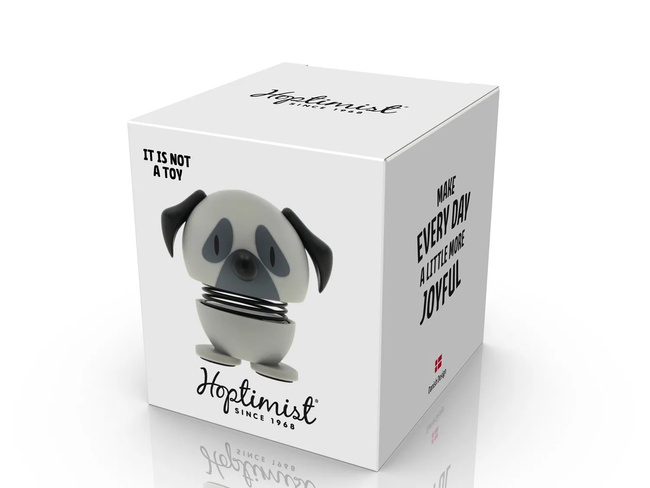 Hoptimist figurka Pug XS Grey 4,9 cm Sprężynująca dekoracja Pies Mops