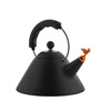 Czajnik z gwizdkiem, Ptaszek, Czarny mat 9093 - Alessi