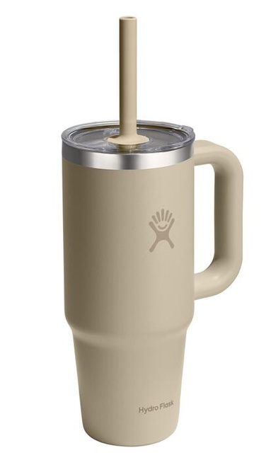 Kubek termiczny Hydro Flask Travel Tumbler 24 oz (710 ml) z uchwytem i słomką, Oat