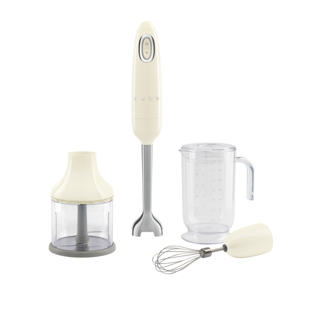 Smeg - Blender ręczny z akcesoriami 50's style HBF03CREU Kremowy