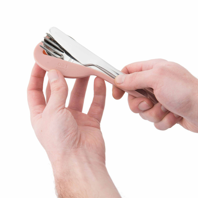 Leo 4-el. Zestaw sztućców podróżnych, różowy - Berghoff