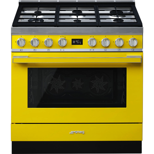 Smeg - Kuchnia wolnostojąca Portofino Cpf9Gpyw Żółty