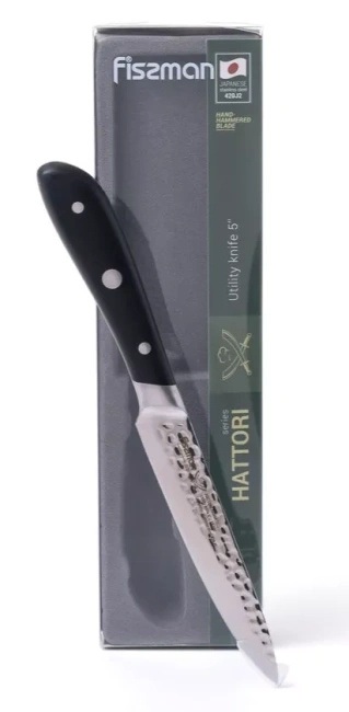 Nóż uniwersalny Fissman Hattori 13 cm, młotkowane ostrze ze stali 420J2
