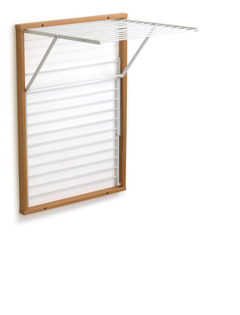 Arredamenti Koral Naścienna suszarka na pranie - 98 x 69 cm, Brązowy