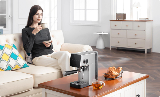 Xiaomi Kolbowy Ekspres do Kawy Półautomatyczny 20 bar z Spieniaczem do Mleka EU