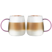 Komplet 2 szklanek z różowym uchem 400 ml Bolla - Vialli Design