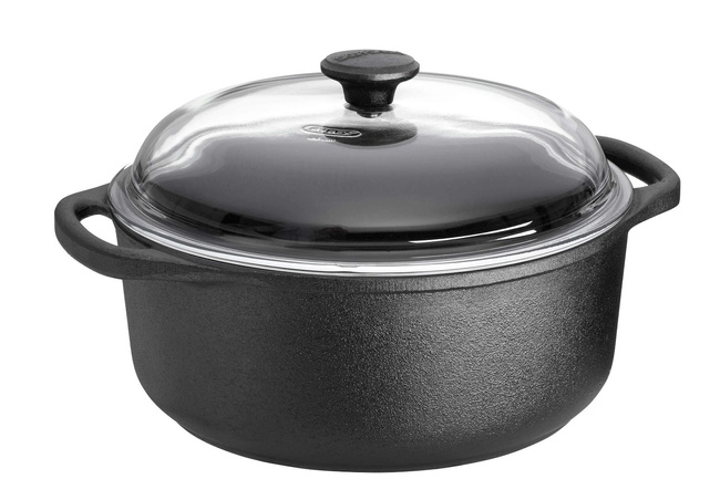 Garnek żeliwny ze szklaną pokrywą - 4 ltr, Czarny - Skeppshult