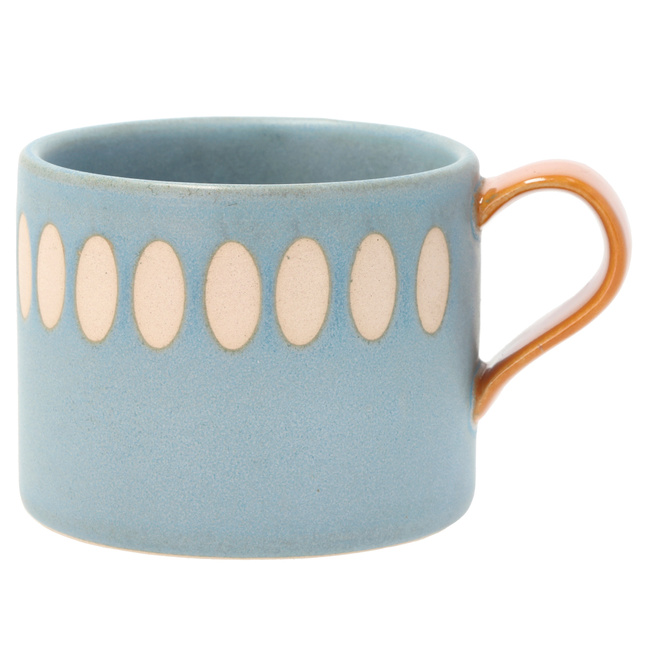Kubki z kamionki Villa Collection Styles 200 ml, Blue/Amber, 2 sztuki
