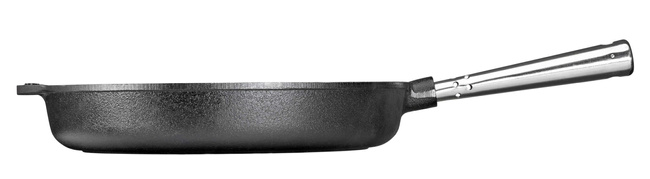 Patelnia głęboka żeliwna Skeppshult Professional 28 cm ze stalową rączką