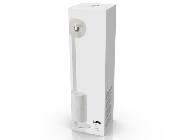Stojak na papier toaletowy Rim White proszkowo malowane aluminium Rim White Zone Denmark