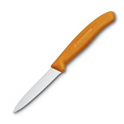 Victorinox Nóż do Obierania z Ostrzem Ząbkowanym 8 cm, Rękojeść Pomarańczowa