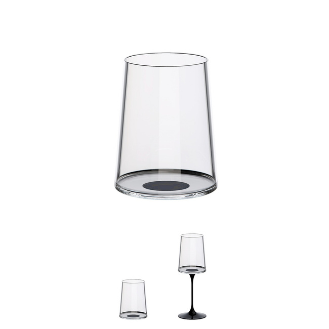 Kieliszki do białego wina Trebonn SplitGlass 280 ml, czarny zaczep, 2 czasze bez nóżki