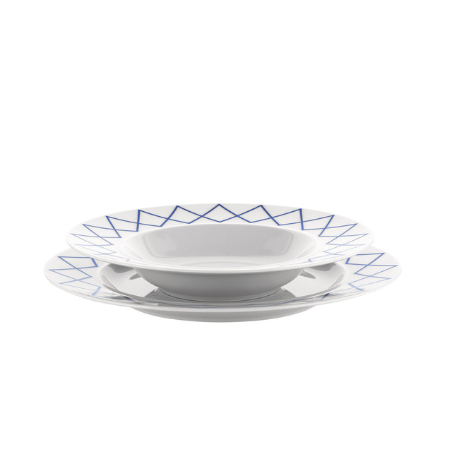 Płaski talerz porcelanowy 27 cm zdobiony Alessi La Bella Tavola
