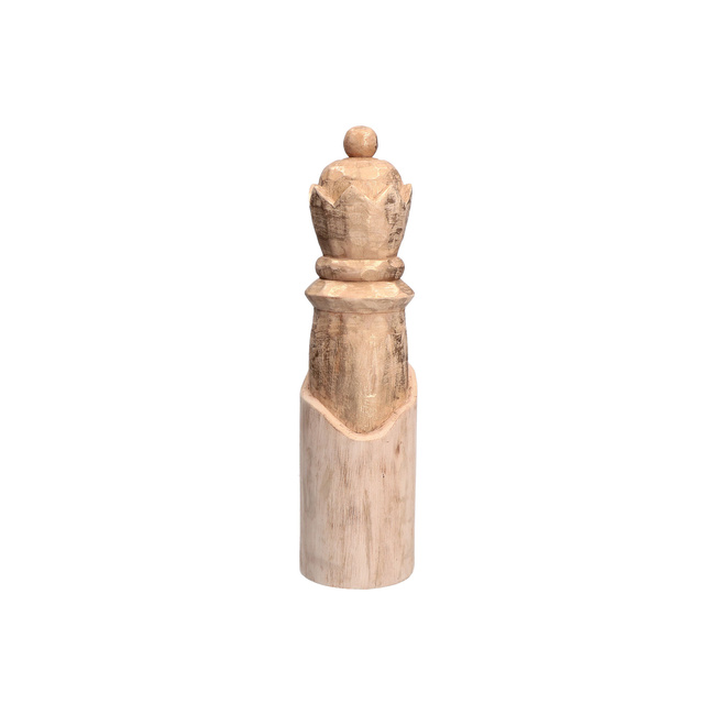 Figurka szachowa królowa Rituali Domestici Scaccomatto, drewno mango, złota, 40 cm