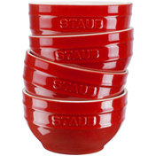 Zestaw 4 misek okrągłych 12 cm, czerwony - Staub