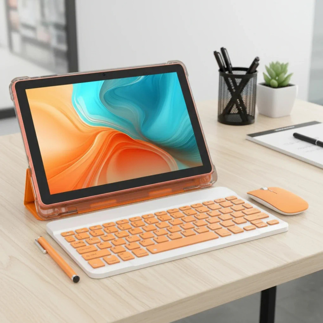 Extralink Tablet CP31 4GB RAM+128GB Orange | Tablet | Android 15, 2Mpx+8Mpx, 6000mAh, 1280x800px, klawiatura, mysz, rysik