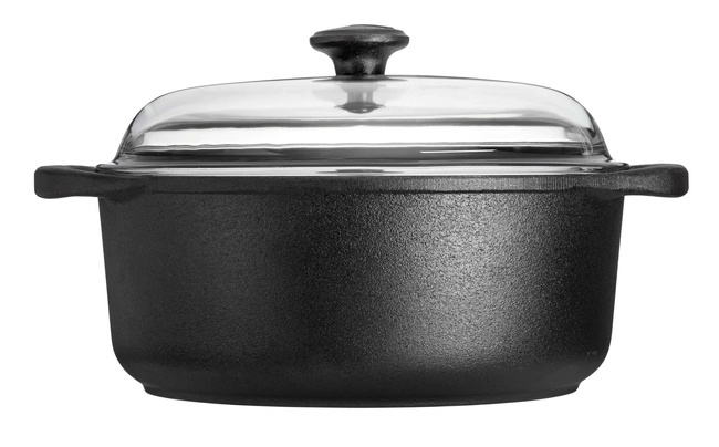Garnek żeliwny Skeppshult 4 l ze szklaną pokrywą, 25 cm