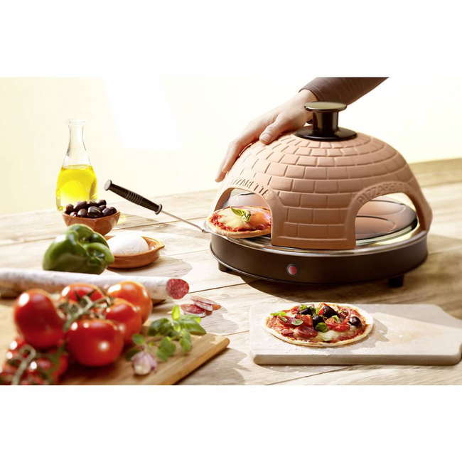 Piec do pizzy Emerio Pizzarette PO-115985, 4 osoby, 900 W, kopuła z terakoty