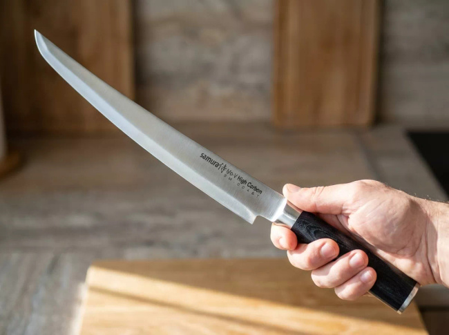 Samura Mo-v Nóż Kuchenny Slicing Tanto Ostrze 24 cm