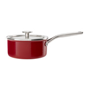 Rondel emaliowany KitchenAid 2,4 l z pokrywką, czerwony
