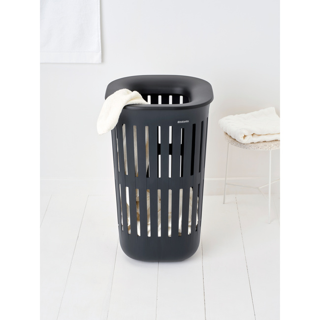 Kosz na pranie Brabantia Collect-It 55 L z pokrywą Quick-Drop, czarny