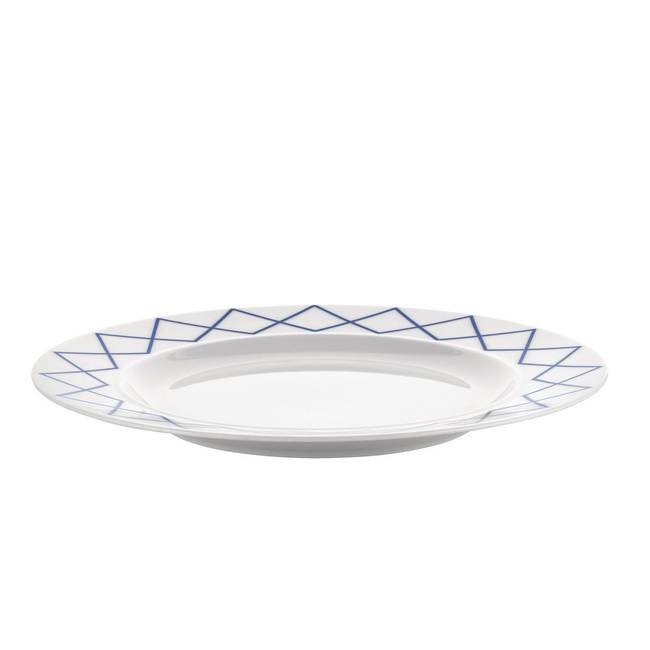 Płaski talerz porcelanowy 27 cm zdobiony Alessi La Bella Tavola