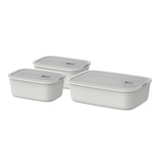Zestaw pojemników Mepal EasyClip 2.0 White, 2 × 700 ml i 1500 ml, z zaworem pary