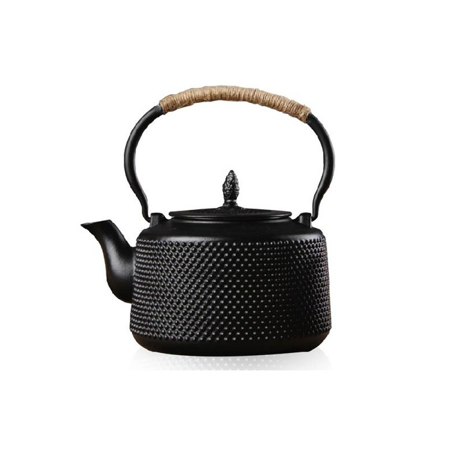 Dzbanek do herbaty żeliwny 0,85l String czarny - Zest for Life