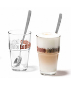 Zestaw 2 szklanek z łyżeczkami Latte Solo - Leonardo