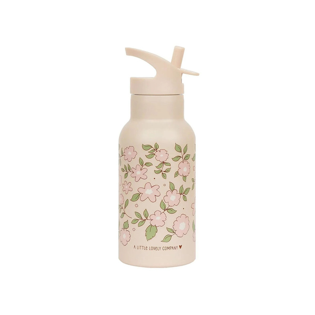 Kubek ze słomką dla dzieci Blossoms Pink 350 ml - A Little Lovely Company