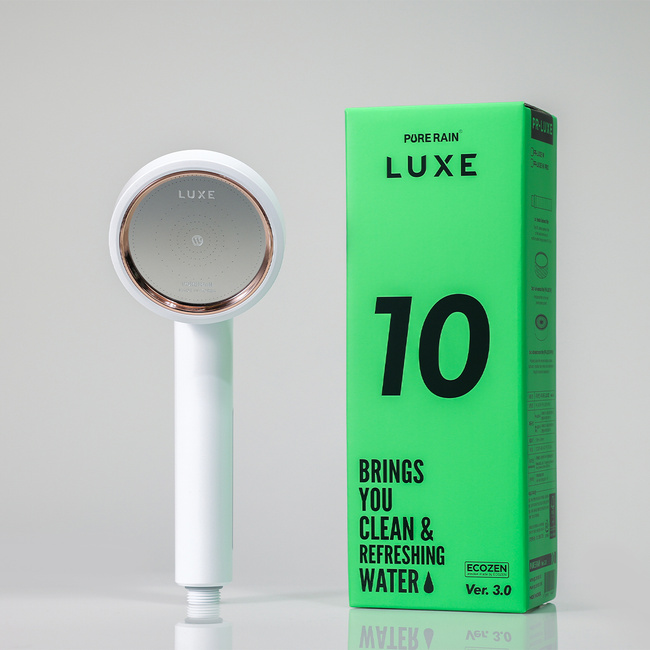 Słuchawki prysznicowe z dwoma filtrami Luxe białe 100 mm - Water Lab