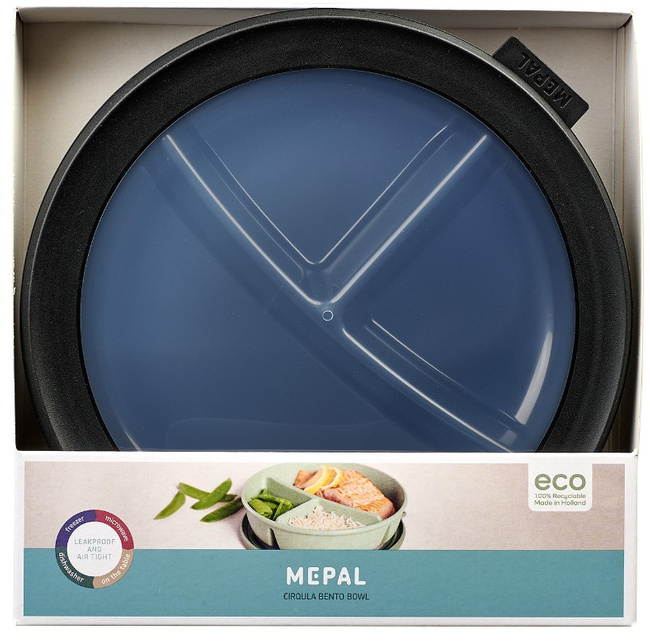 Miska obiadowa Cirqula Bento 3 przegrody 250 250 500 ml Nordic black Mepal