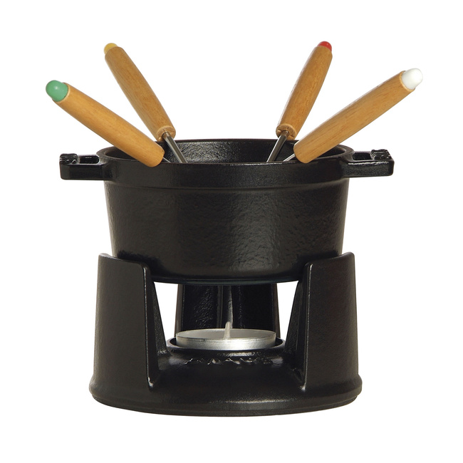 Mini Zestaw Do Fondue 10 Cm, Czarny - Staub