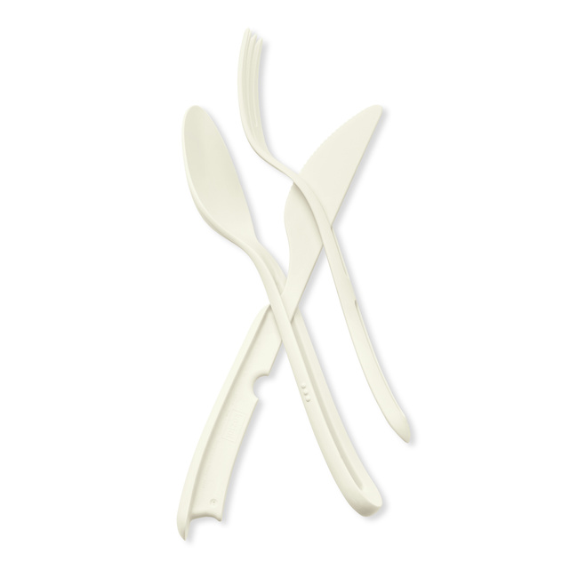 Zestaw sztućców 3 elementy Klikk biały - Koziol