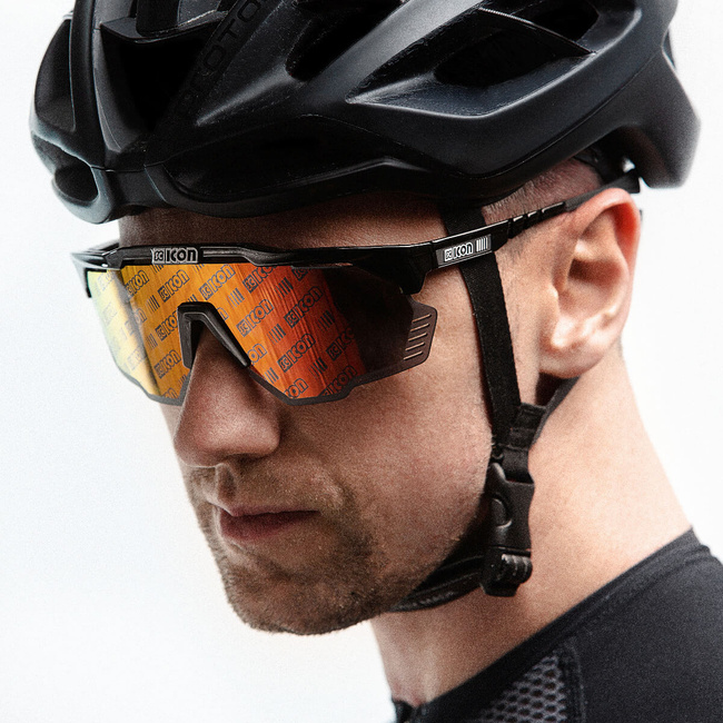 Okulary SCICON AEROSHADE KUNKEN Black Gloss White Bolt - SCNPP Monogram UAE Multimirror Red