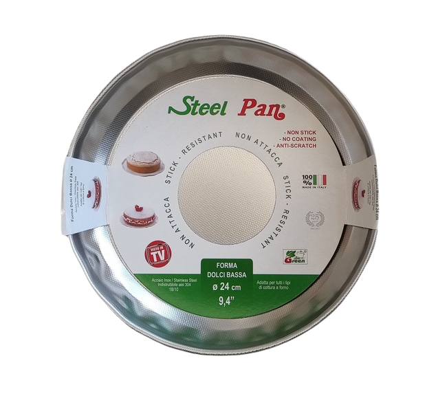 Forma do tarty stalowa z nieprzywierającą teksturą 24x3 cm – Steel pan