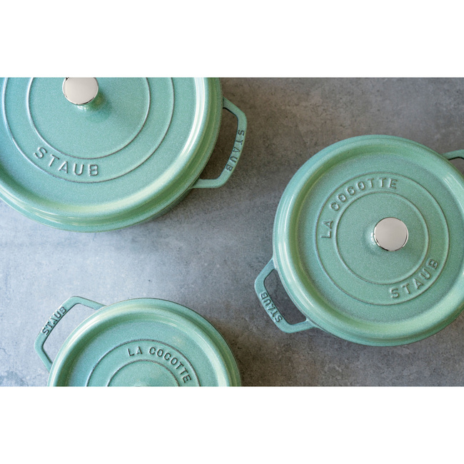 Garnek żeliwny okrągły 3.8 ltr, miętowy - Staub