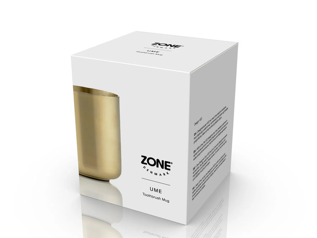 Kubek na szczoteczki Zone Denmark Ume, matowy złoty Brass
