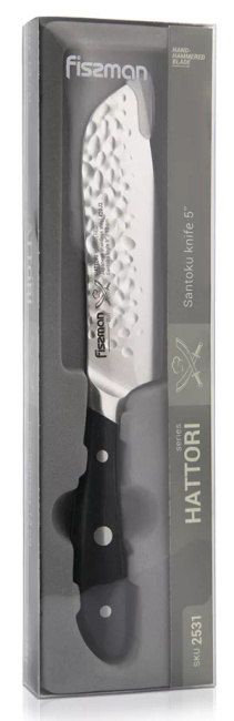 Fissman Hattori Nóż kuchenny Małe Santoku młotkowany 13 cm