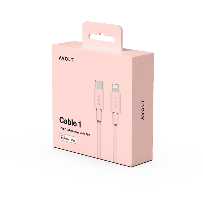 Kabel 1 Usb C Do Ładowania Lightning (Mfi), 2 M - Różowy - Avolt