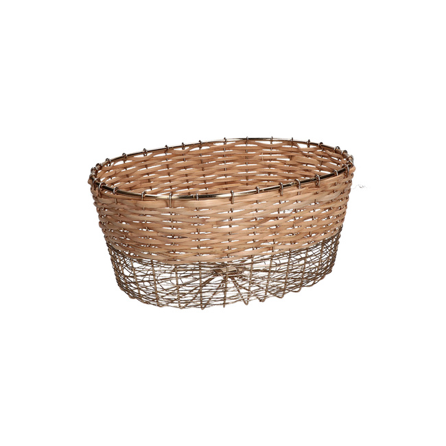 Koszyk owalny Rituali Domestici Mettiloqui, metalowy, 29,5 x 22,5 x 13 cm