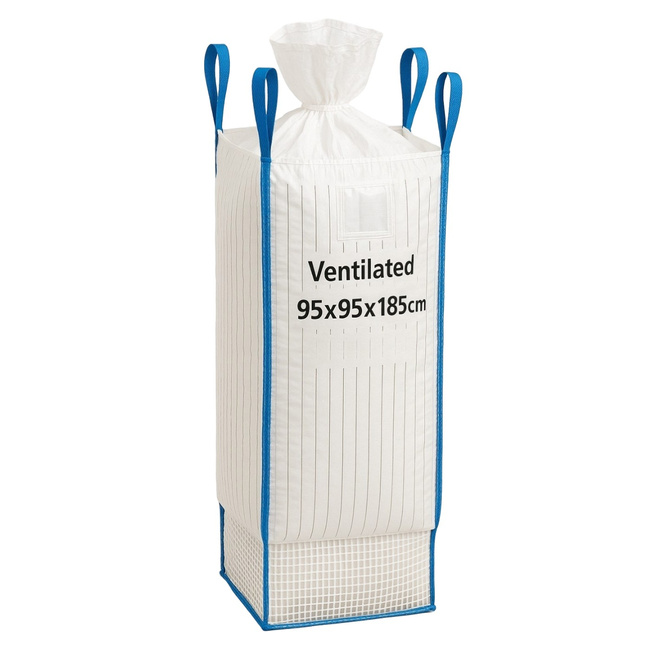 EXTRALINK Worek Big Bag wentylowany z lejem 95x95x185 cm udźwig 1200 kg do transportu i magazynowania